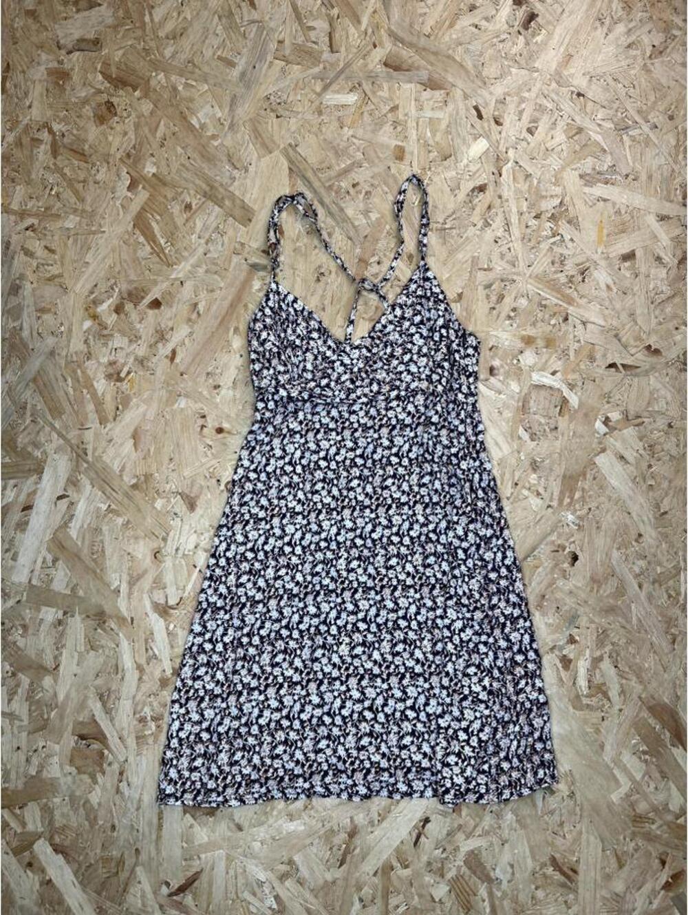 Valija Floral Mini Dress Womens Small Blue White Daisy Print Cami Straps